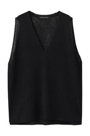 ミズイロインド/mizuiro indのlinen like V neck wide vest ベスト
