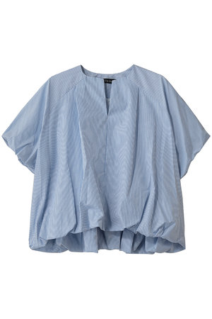 ミズイロインド/mizuiro indのstripe no collar ballon P/O プルオーバー(110400/110402)