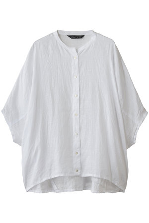ミズイロインド/mizuiro indのlinen stand collar cocoon shirt シャツ(110400/110402)