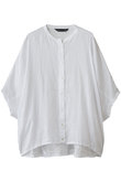 linen stand collar cocoon shirt シャツ