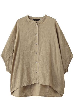 ミズイロインド/mizuiro indのlinen stand collar cocoon shirt シャツ(110400/110402)