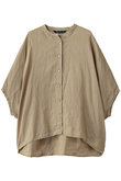 linen stand collar cocoon shirt シャツ