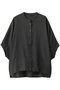 linen stand collar cocoon shirt シャツ ミズイロインド/mizuiro ind c.gray