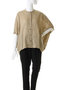 linen stand collar cocoon shirt シャツ ミズイロインド/mizuiro ind