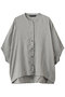 linen stand collar cocoon shirt シャツ ミズイロインド/mizuiro ind l.gray