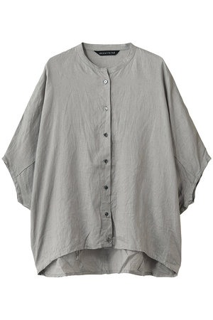 ミズイロインド/mizuiro indのlinen stand collar cocoon shirt シャツ