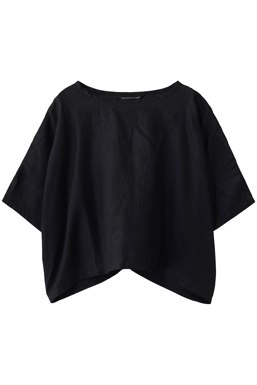 ミズイロインド/mizuiro indのlinen wide P/O プルオーバー(black/2-230146)