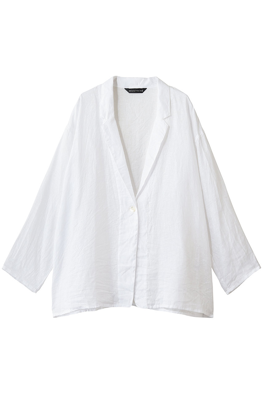 ミズイロインド/mizuiro indのlinen shirt JK ジャケット(off white/2-230147)