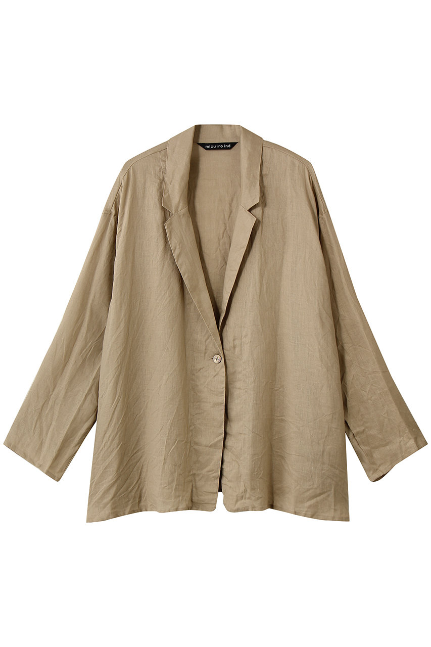 ミズイロインド/mizuiro indのlinen shirt JK ジャケット(beige/2-230147)