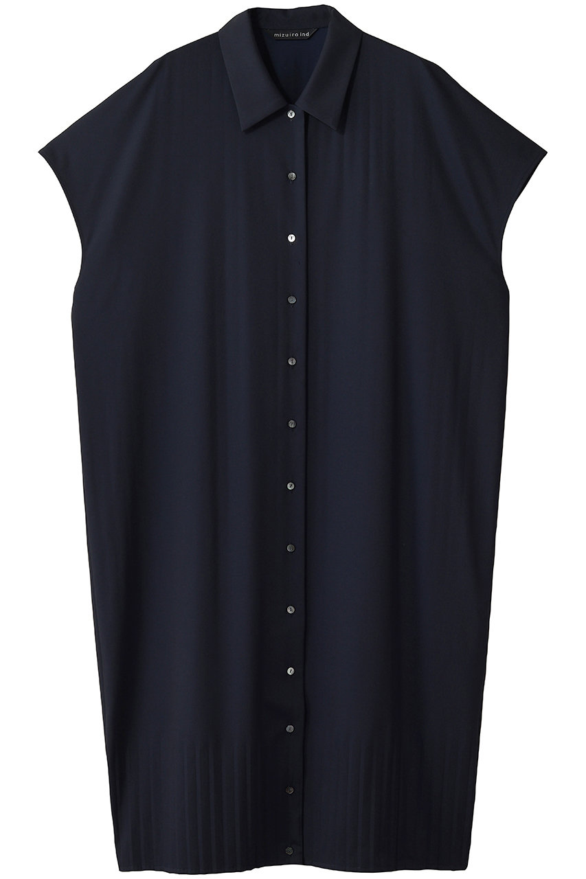 ミズイロインド/mizuiro indのpleats hem OP ワンピース(navy/3-250076)