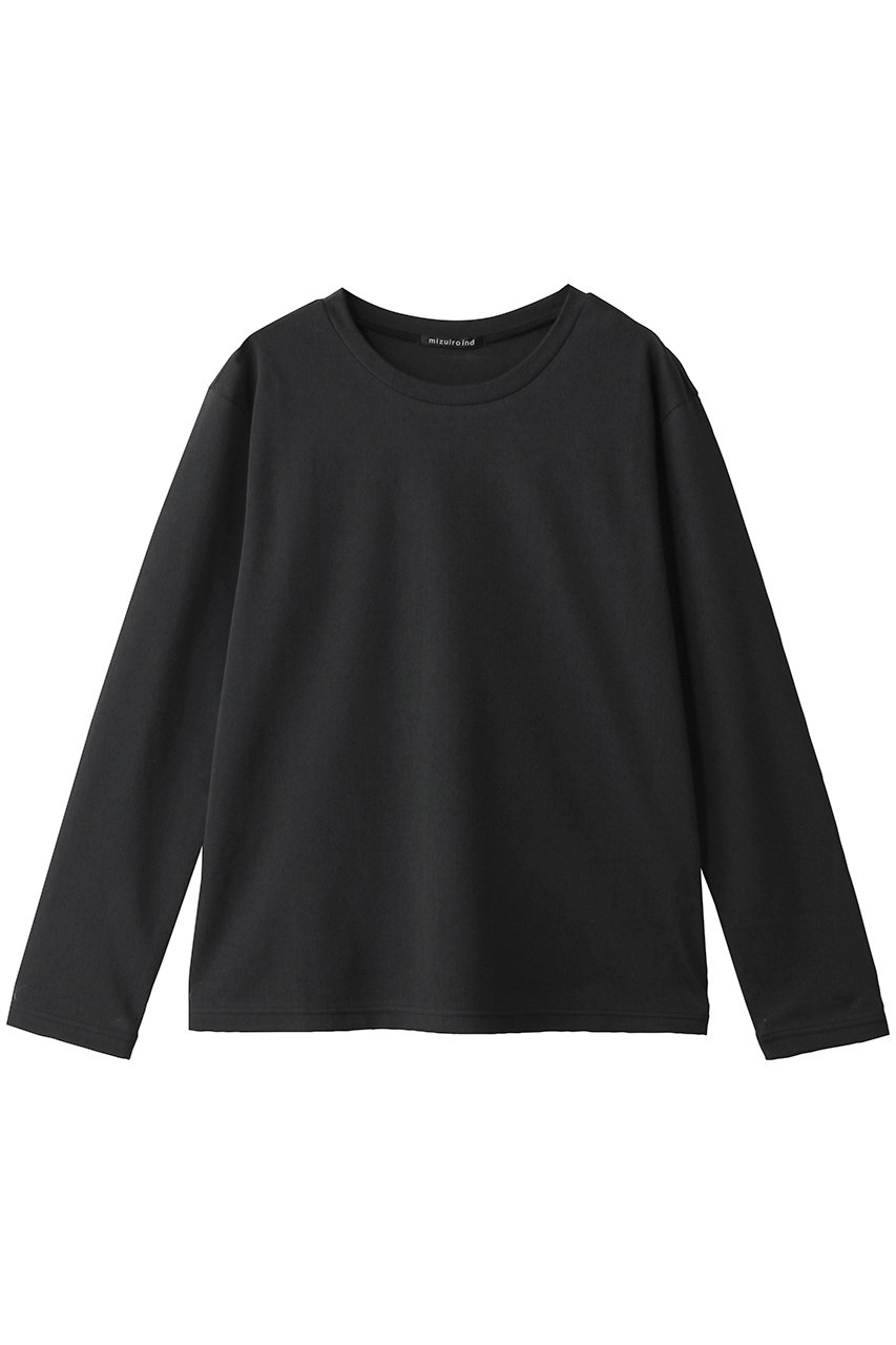 ミズイロインド/mizuiro indのtricot long slv crew neck T Tシャツ(black/3-210064)