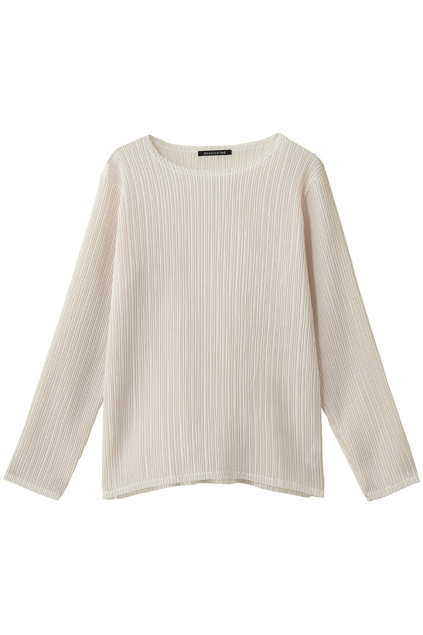 ミズイロインド/mizuiro indのpleats like crew neck P/O プルオーバー(ivory/3-210071)