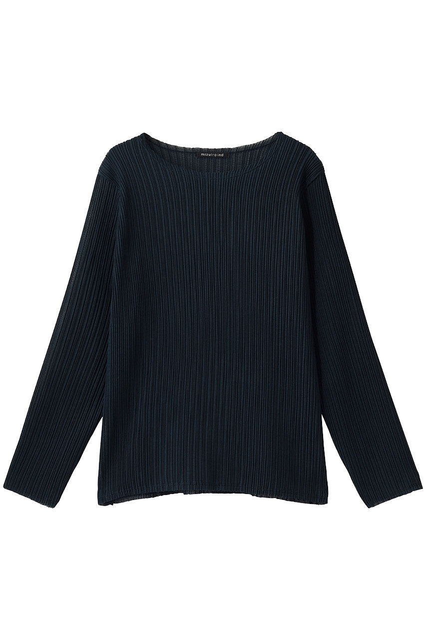 ミズイロインド/mizuiro indのpleats like crew neck P/O プルオーバー(navy/3-210071)