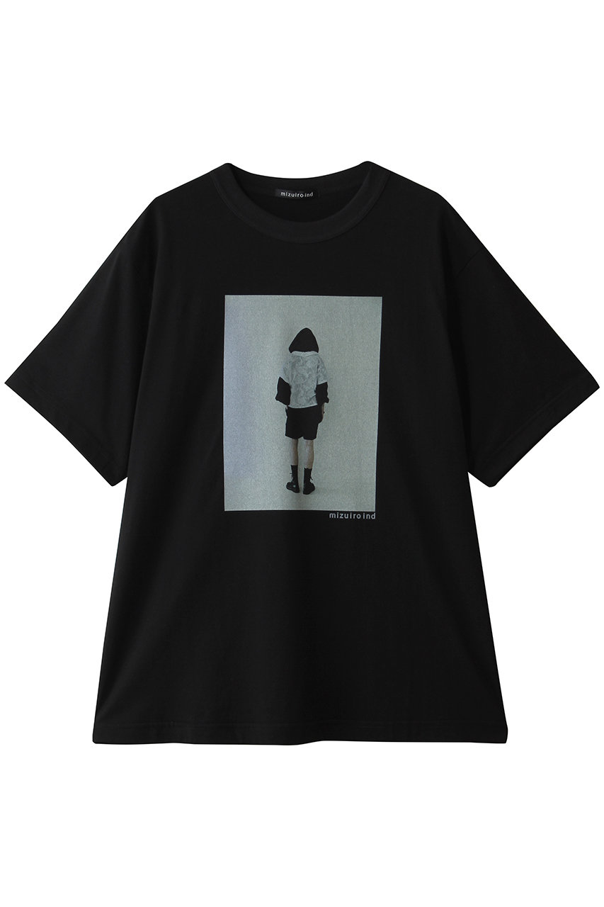 ミズイロインド/mizuiro indのphoto print T Tシャツ(blackA/3-210062)
