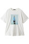 photo print T Tシャツ ミズイロインド/mizuiro ind off whiteB