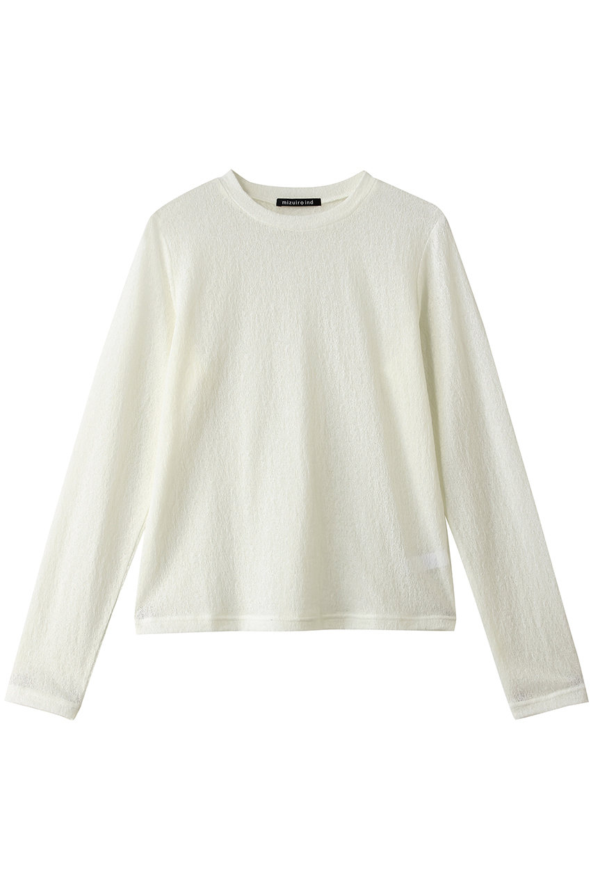 ミズイロインド/mizuiro indのlace jacquard  P/O プルオーバー(off white/3-210070)