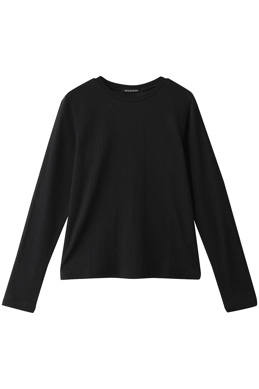 ミズイロインド/mizuiro indのlace jacquard  P/O プルオーバー(black/3-210070)