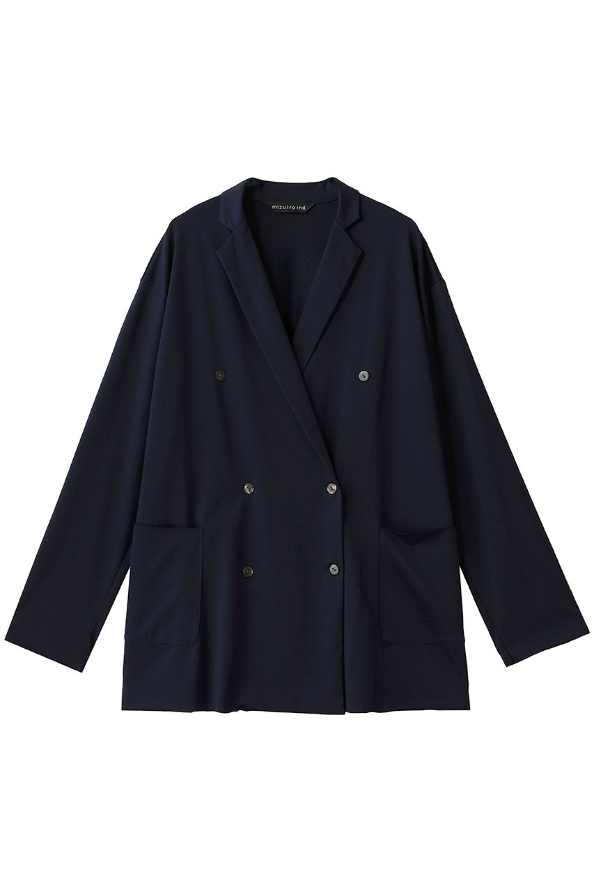 ミズイロインド/mizuiro indのcut double breasted C/D カーディガン(navy/3-210067)