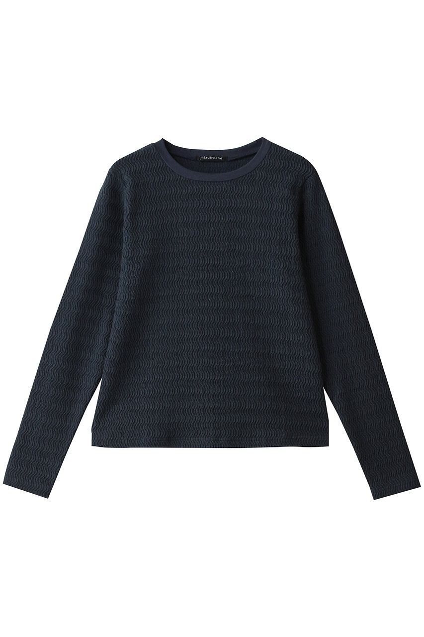ミズイロインド/mizuiro indのorganic cotton blend lace P/O プルオーバー(navy/3-210069)