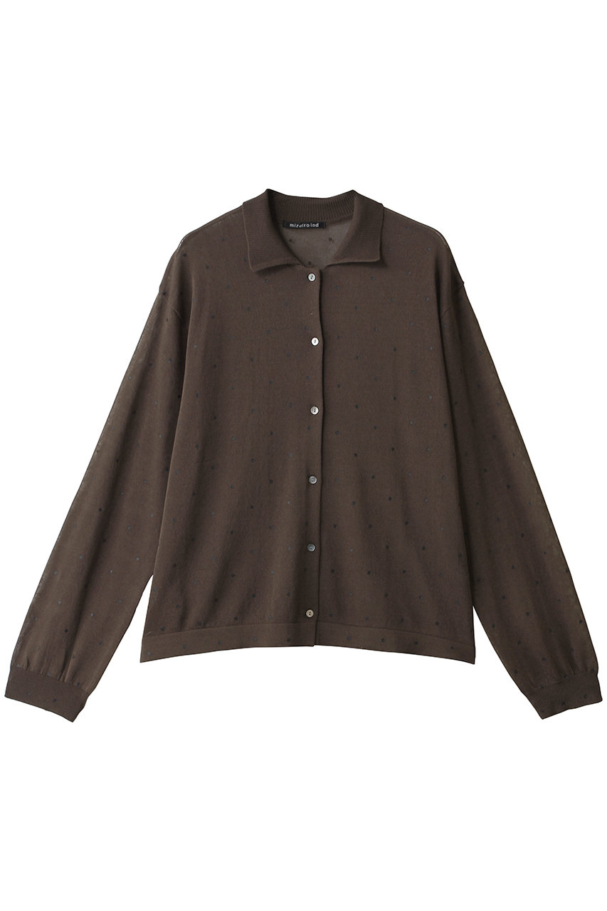ミズイロインド/mizuiro indのdots print polo C/D カーディガン(brown/3-220156)