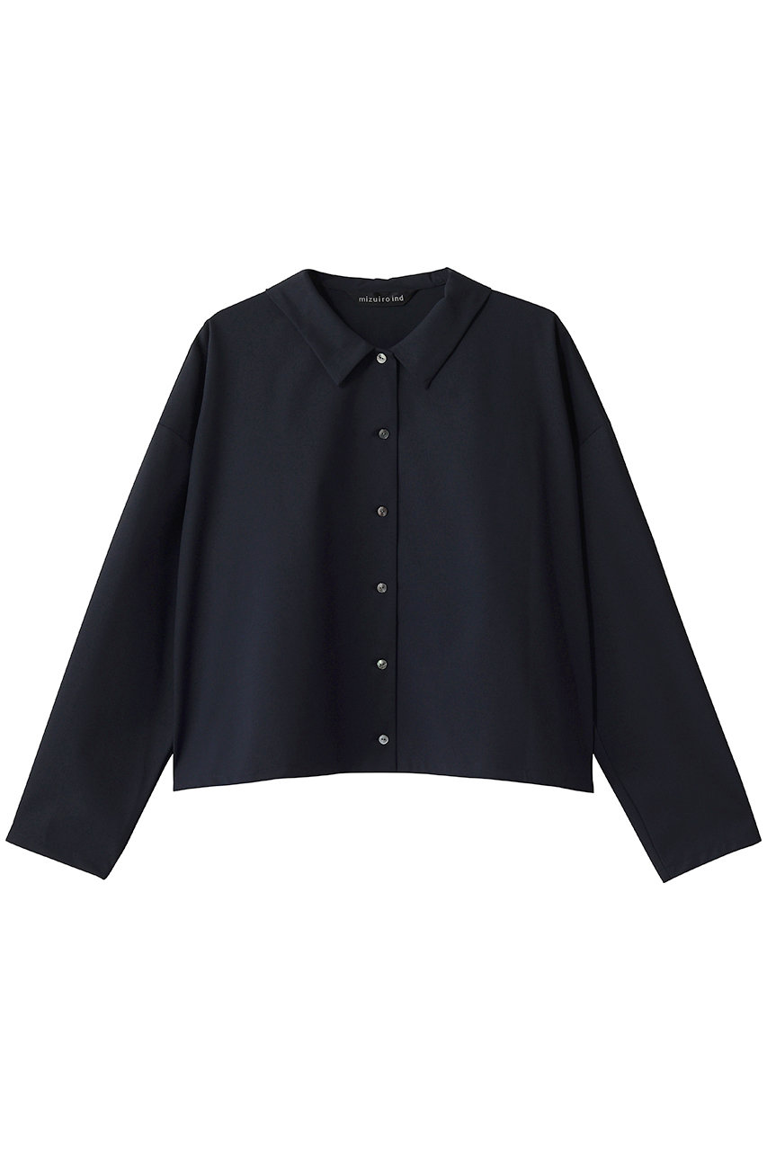 ミズイロインド/mizuiro indのT/R wide shirt シャツ(navy/3-230129)