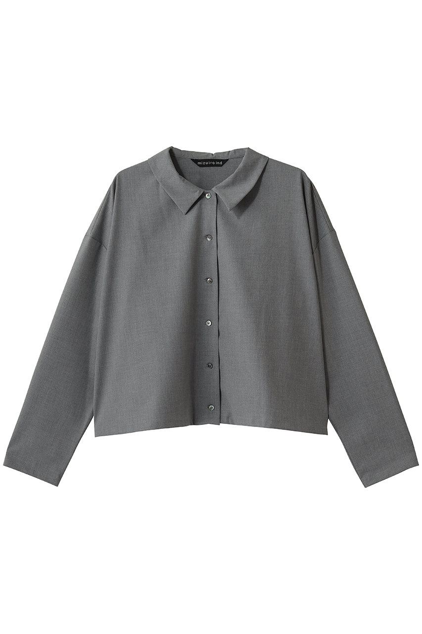 ミズイロインド/mizuiro indのT/R wide shirt シャツ(gray/3-230129)
