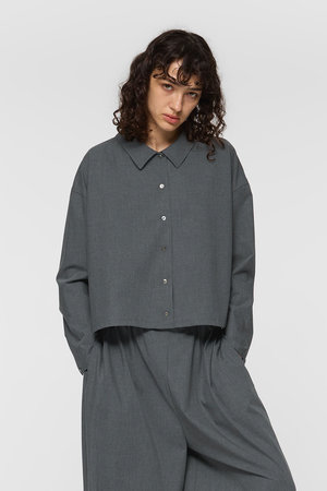 ミズイロインド/mizuiro indのT/R wide shirt シャツ(110400/110403)