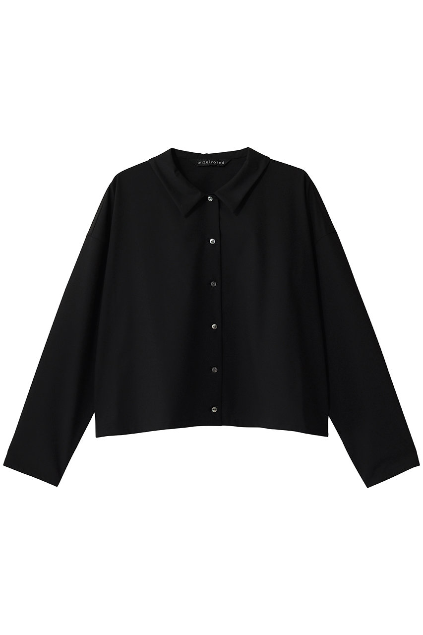 ミズイロインド/mizuiro indのT/R wide shirt シャツ(black/3-230129)