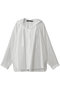 hooded gather neck shirt シャツ ミズイロインド/mizuiro ind off white
