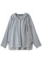 hooded gather neck shirt シャツ ミズイロインド/mizuiro ind l.blue