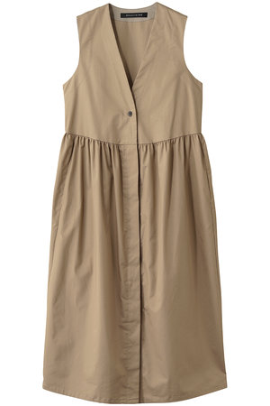 ミズイロインド/mizuiro indのV neck waist gather jilt ジレ(110800/110806)