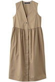V neck waist gather jilt ジレ