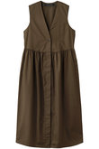 V neck waist gather jilt ジレ