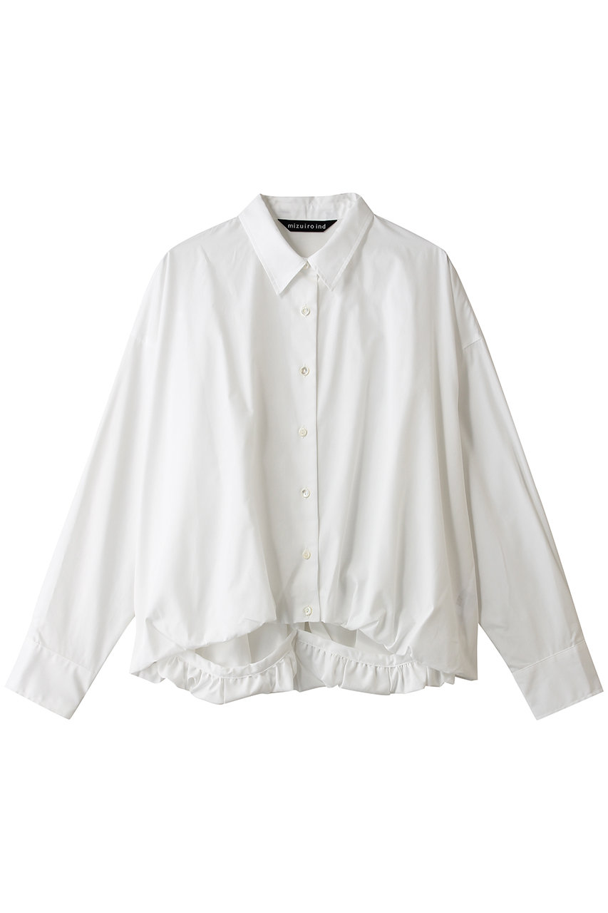 ミズイロインド/mizuiro indのlong slv ballon shirt シャツ(off white/3-230132)