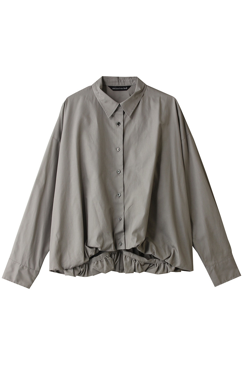 ミズイロインド/mizuiro indのlong slv ballon shirt シャツ(gray/3-230132)