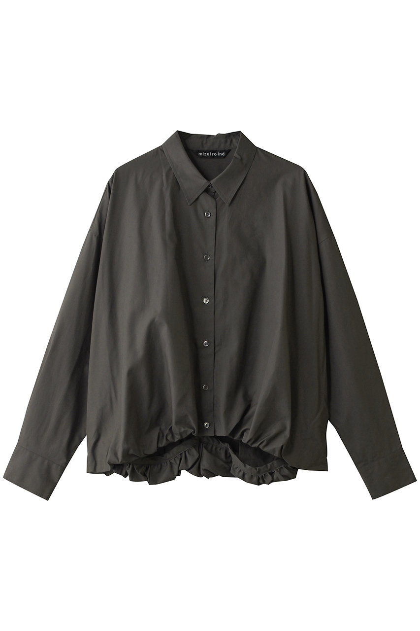 ミズイロインド/mizuiro indのlong slv ballon shirt シャツ(c.gray/3-230132)