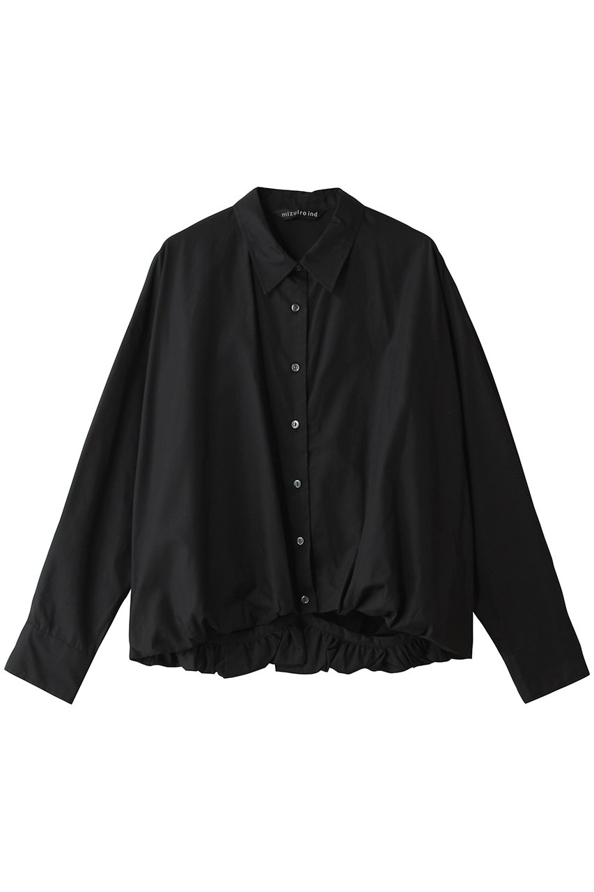 ミズイロインド/mizuiro indのlong slv ballon shirt シャツ(black/3-230132)