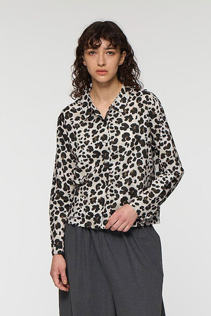 ミズイロインド/mizuiro indのanimal print shirt シャツ(110400/110403)