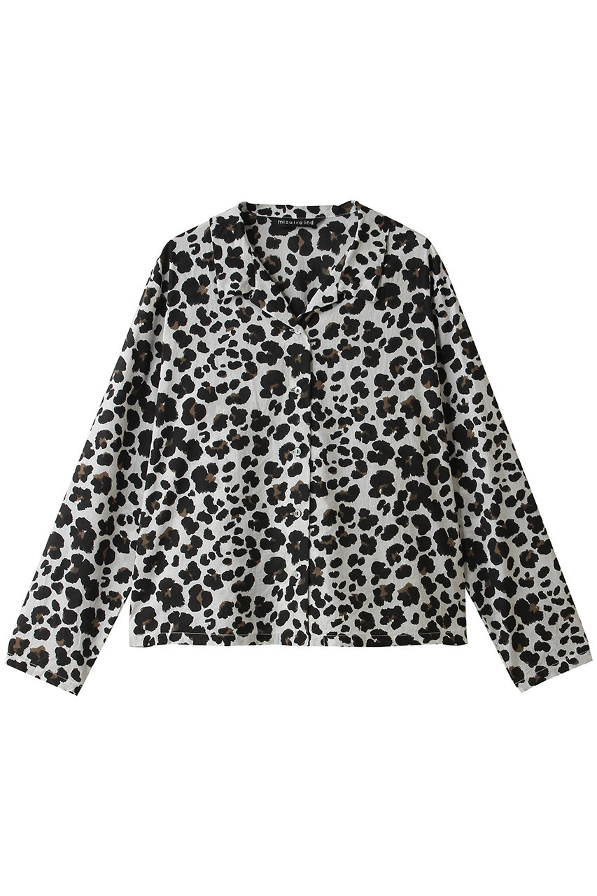 ミズイロインド/mizuiro indのanimal print shirt シャツ(c.gray/3-230146)