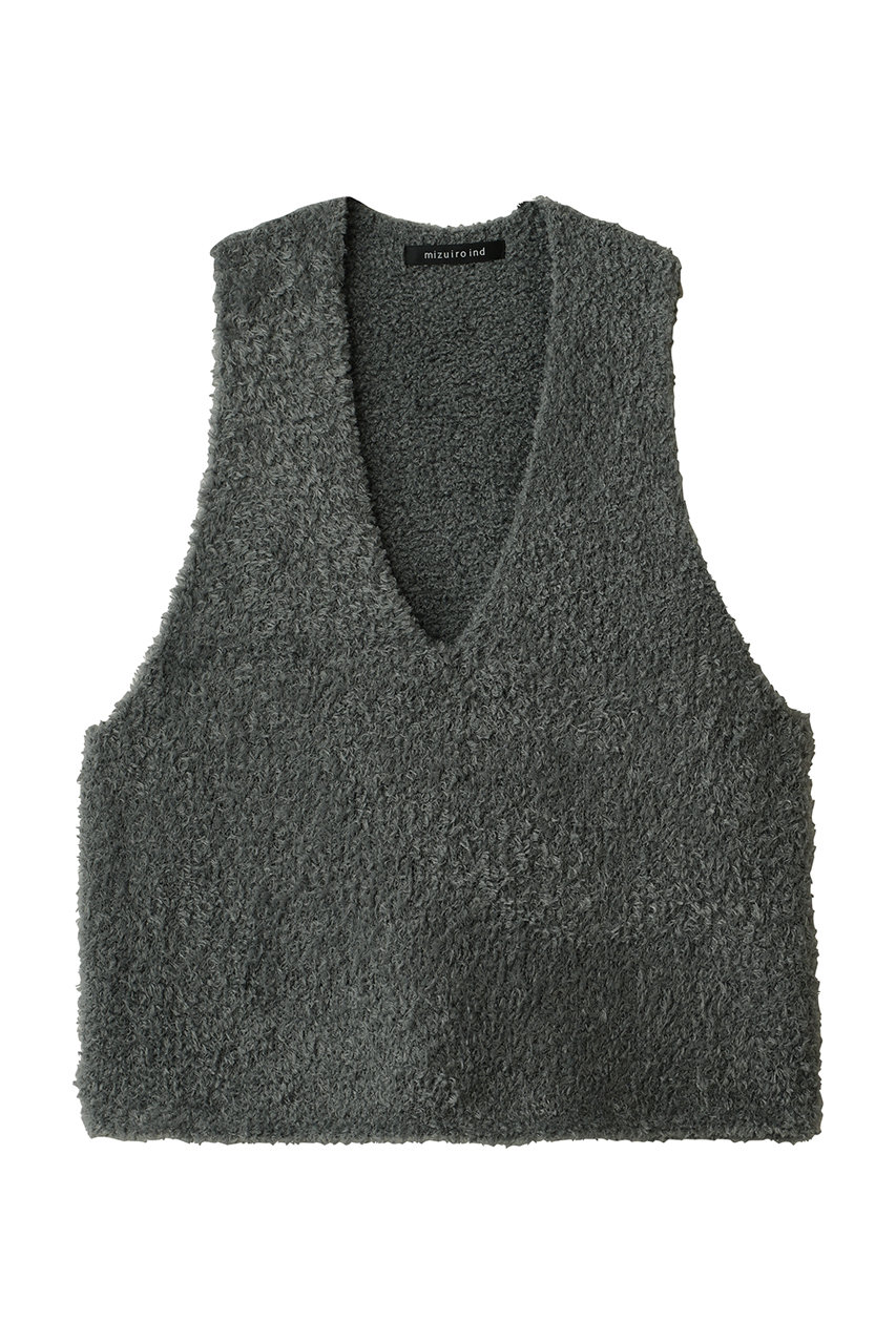 ミズイロインド/mizuiro indのhairy yarn V neck P/O プルオーバー(gray/3-220159)