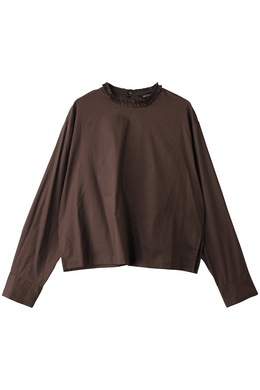 ミズイロインド/mizuiro indのfrill collar P/O プルオーバー(brown/3-230137)