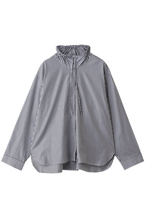 ミズイロインド/mizuiro indのstripe gather neck shirt シャツ(110400/110403)