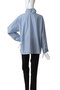 stripe gather neck shirt シャツ ミズイロインド/mizuiro ind