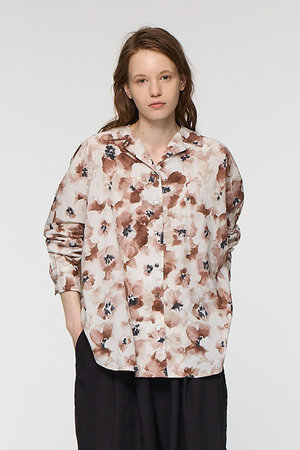 ミズイロインド/mizuiro indのprint wide shirt シャツ(110400/110403)