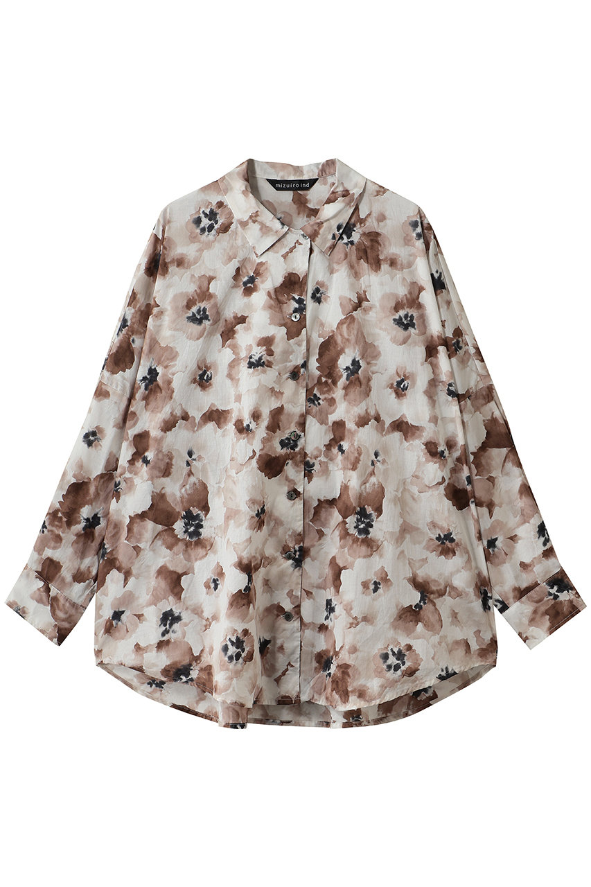 ミズイロインド/mizuiro indのprint wide shirt シャツ(pink/3-230148)