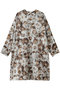 print shirt collar OP ワンピース ミズイロインド/mizuiro ind brown