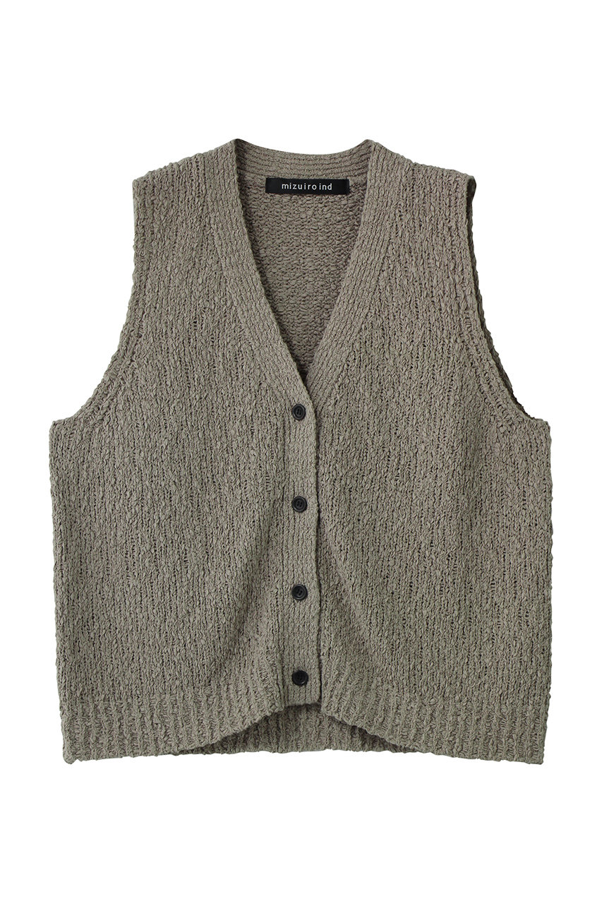 ミズイロインド/mizuiro indのslub like V neck vest ベスト(gray/3-220161)