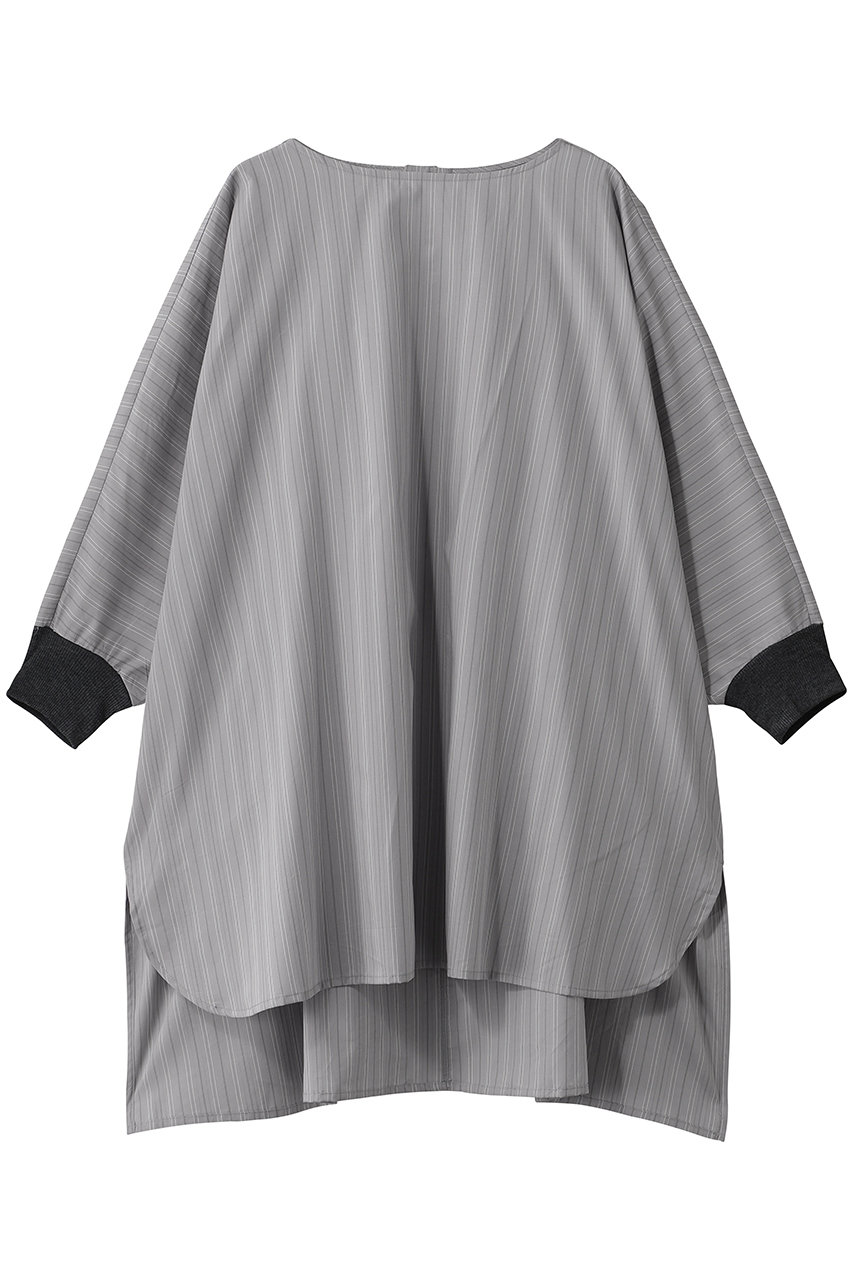 ミズイロインド/mizuiro indのstripe cocoon P/O プルオーバー(gray/3-230130)