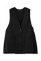 deep V neck wide vest ベスト ミズイロインド/mizuiro ind black