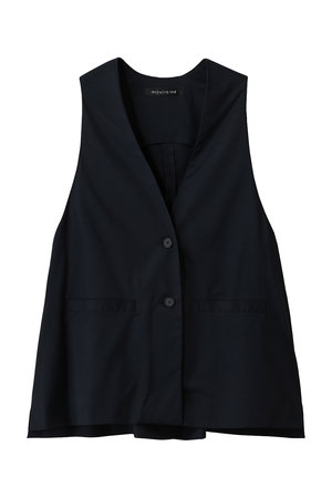 ミズイロインド/mizuiro indのdeep V neck wide vest ベスト(110300/110301)